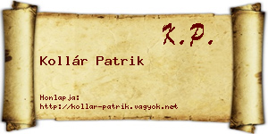 Kollár Patrik névjegykártya